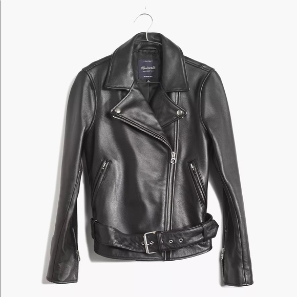 Madewell black leather motorcycle jacket - Picture 13 of 14